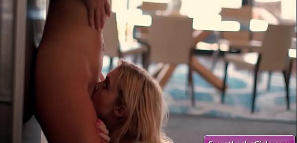  Sexy blonde hot lesbian babes Daisy Stone, Ashley Fires eating pussy and finger deep until they reach intense orgasms